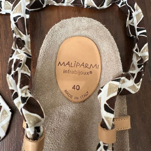 MALIPARMI Bow Open-Toe Ankle Strap Sandals Cork Comfy ITALY MADE - Picture 7 of 9